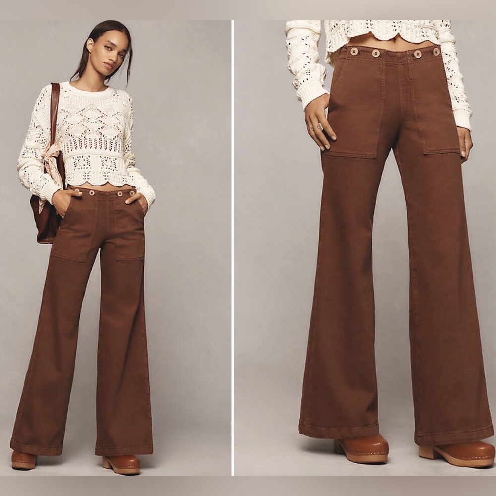 Pilcro The Kit High-Rise Wide-Leg Utility Trouser Jeans